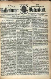 Waldenburger Wochenblatt, Jg. 27, 1881, nr 63