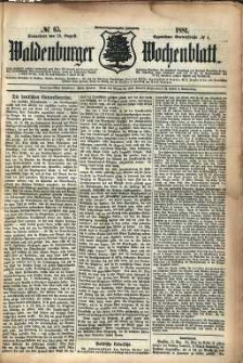 Waldenburger Wochenblatt, Jg. 27, 1881, nr 65