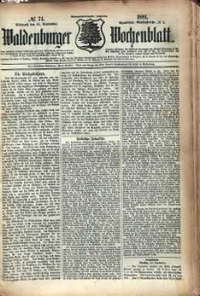 Waldenburger Wochenblatt, Jg. 27, 1881, nr 74