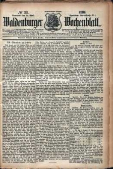 Waldenburger Wochenblatt, Jg. 32, 1886, nr 33