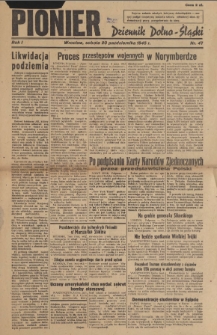 Pionier : Dziennik Dolno-Śląski, R. 1, 1945, nr 47