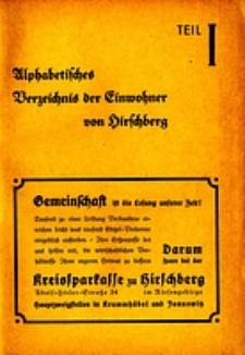 Hirschberger Einwohner-Buch 1939. Teil 1, Alphabetisches Verzeichnis der Einwohner von Hirschberg
