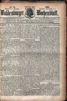 Waldenburger Wochenblatt, Jg. 32, 1886, nr 72