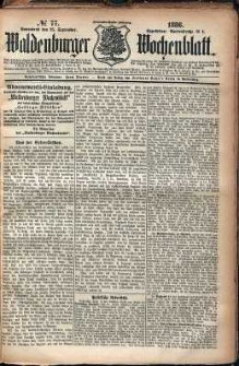 Waldenburger Wochenblatt, Jg. 32, 1886, nr 77