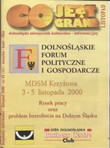 Co Jest Grane : dolnośląski miesięcznik kulturalno-informacyjny, 2000, nr 11 (81)