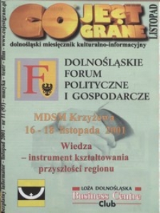 Co Jest Grane : dolnośląski miesięcznik kulturalno-informacyjny, 2001, nr 11 (93)