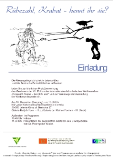 Rübezahl, Krabat - kennt ihr sie? Einladung