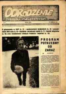 Odrodzenie : tygodnik publicystyczny NSZZ "Solidarność", 1981, nr 0