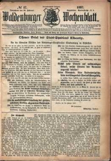 Waldenburger Wochenblatt, Jg. 33, 1887, nr 17