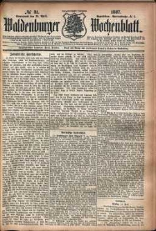 Waldenburger Wochenblatt, Jg. 33, 1887, nr 31