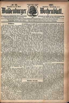Waldenburger Wochenblatt, Jg. 33, 1887, nr 33