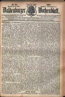 Waldenburger Wochenblatt, Jg. 33, 1887, nr 34