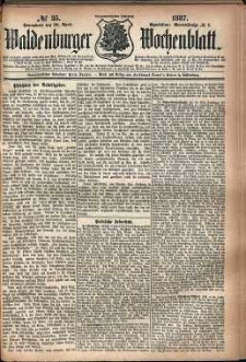 Waldenburger Wochenblatt, Jg. 33, 1887, nr 35