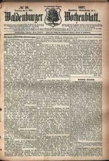 Waldenburger Wochenblatt, Jg. 33, 1887, nr 36