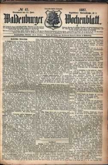 Waldenburger Wochenblatt, Jg. 33, 1887, nr 47