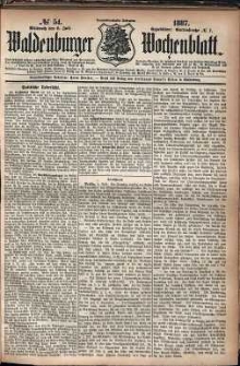 Waldenburger Wochenblatt, Jg. 33, 1887, nr 54