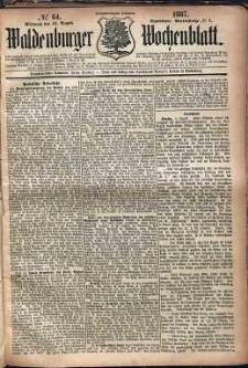 Waldenburger Wochenblatt, Jg. 33, 1887, nr 64
