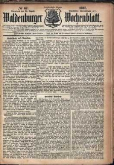 Waldenburger Wochenblatt, Jg. 33, 1887, nr 67
