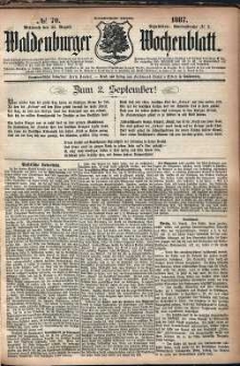 Waldenburger Wochenblatt, Jg. 33, 1887, nr 70