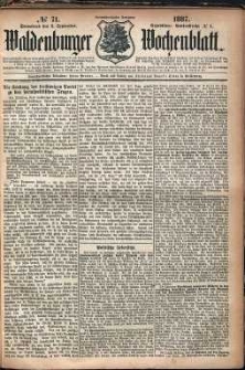 Waldenburger Wochenblatt, Jg. 33, 1887, nr 71