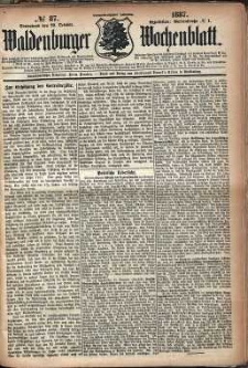Waldenburger Wochenblatt, Jg. 33, 1887, nr 87