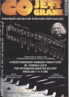 Co Jest Grane : dolnośląski miesięcznik kulturalno-informacyjny, 2002, nr 10 (104)