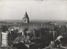 Panorama z wieży ratuszowej w kierunku kościoła p.w. św. Marcina w Jaworze