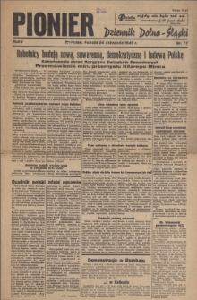 Pionier : Dziennik Dolno-Śląski, R. 1, 1945, nr 77