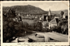 Lähn i. Riesengeb. Ehren Denkmal u. Lehnhausburg [Dokument ikonograficzny]