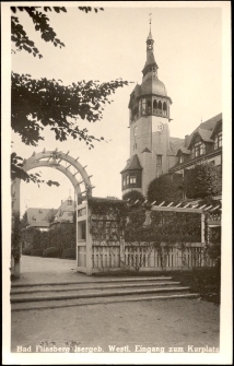 Bad Flinsberg Isergeb. Westl. Eingang zum Kurplatz [Dokument ikonograficzny]