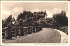 Marklissa. Blick von der Sperrmauer nach dem Hospiz. [Dokument ikonograficzny]