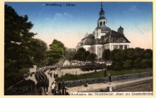 Hirschberg i Schles. Kirchgang der Hirschberger Jäger zur Gnadenkirche (Jelenia Góra - Kościół Św. Krzyża) [Dokument ikonograficzny]