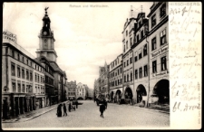 Hirschberg. Rathaus und Marktlauben. [Dokument ikonograficzny]