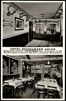 Hotel Schwarzer Adler. Hirschberg i. Rsgb. [Dokument ikonograficzny]