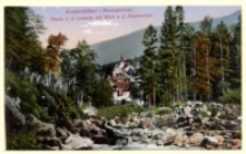 Krummhübel i. Riesengebirge. Partie a.d. Lomnitz mit Blick n.d. Sanatorium. [Dokument ikonograficzny]