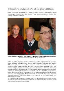 KK Oddziału "Sudety Zachodnie" w Jeleniej G&oacute;rze w 2012 roku [Dokument elektroniczny]