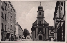 Hirschberg in Riesengebirge. von Hindenburgstrasse mit Marienkirchlein [Dokument ikonograficzny]