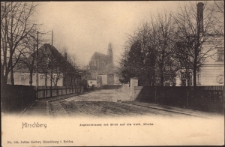 Hirschberg. Zapfenstrasse mit Blick auf die Kath. Kirche [Dokument ikonograficzny]